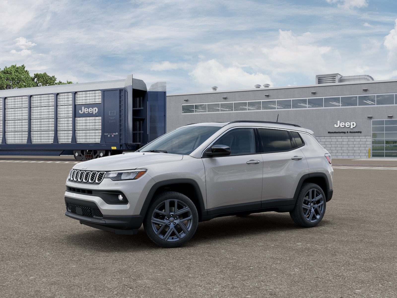 2026 Jeep Compass COMPASS 85TH ANNIVERSARY EDITION 4X4 in Silver Zynith Metallic Clear-Coat Exterior Paint — front three-quarter view