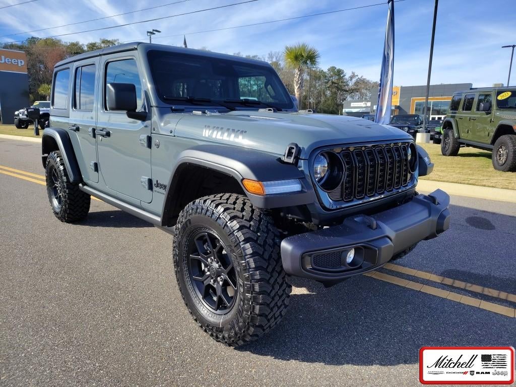 2026 Jeep Wrangler WRANGLER 4-DOOR WILLYS in Anvil Clear-Coat Exterior Paint — front three-quarter view