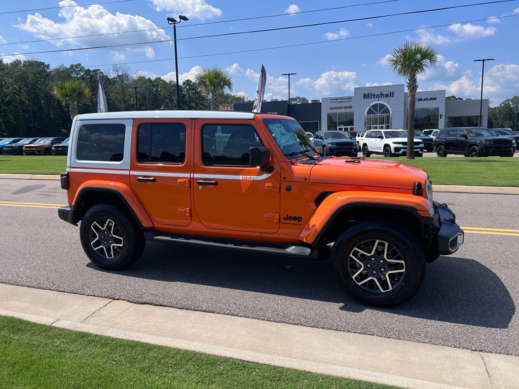 2026 Jeep Wrangler WRANGLER 4-DOOR SAHARA in Joose Exterior Paint — front three-quarter view