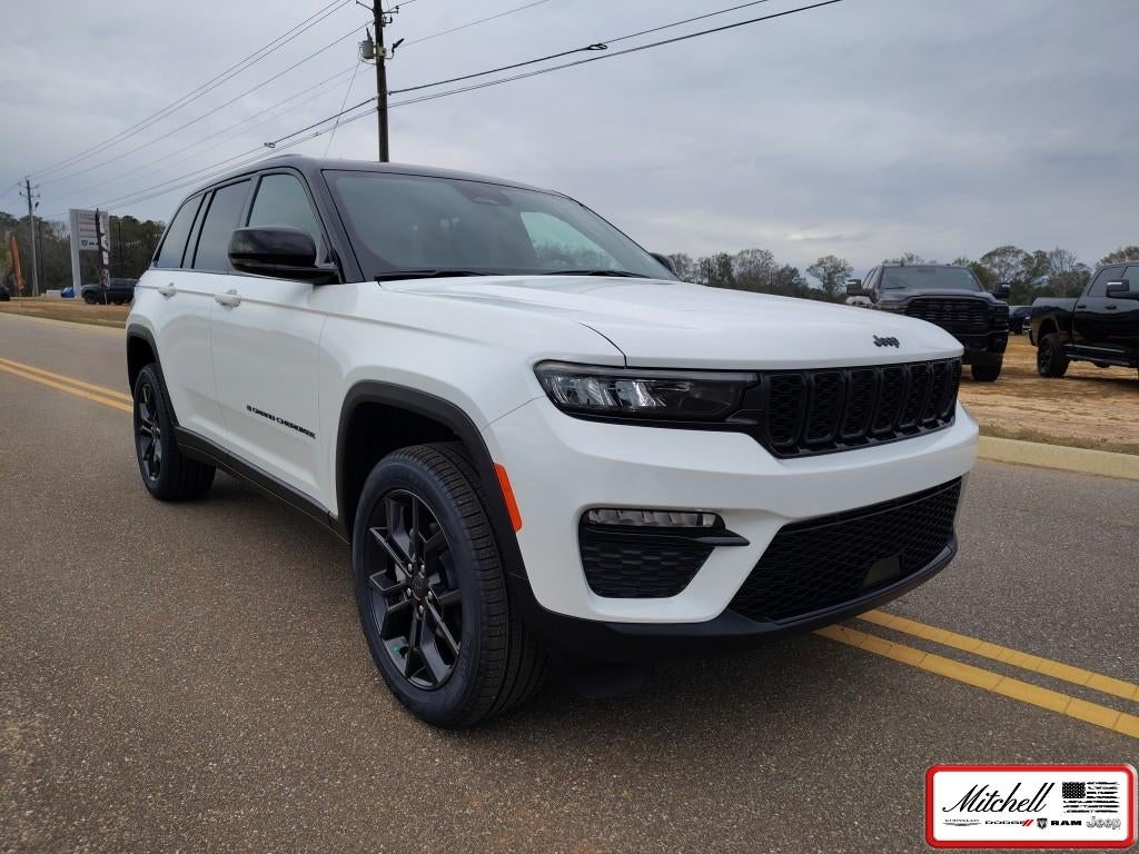 2025 Jeep Grand Cherokee GRAND CHEROKEE LIMITED 4X4 in Bright White Clear-Coat Exterior Paint — front three-quarter view