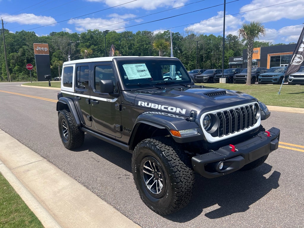 2026 Jeep Wrangler WRANGLER 4-DOOR RUBICON X in Granite Crystal Metallic Clear-Coat Exterior Paint — front three-quarter view