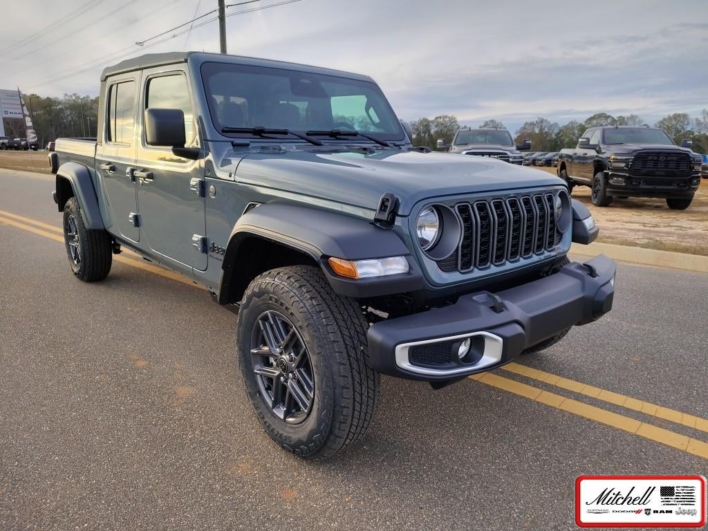 2026 Jeep Gladiator GLADIATOR SPORT S 4X4 in Anvil Clear-Coat Exterior Paint — front three-quarter view