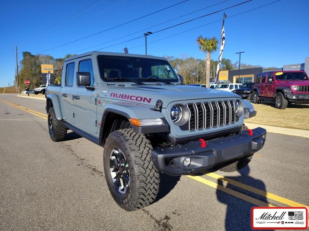 2026 Jeep Gladiator GLADIATOR RUBICON X 4X4 in Anvil Clear-Coat Exterior Paint — front three-quarter view