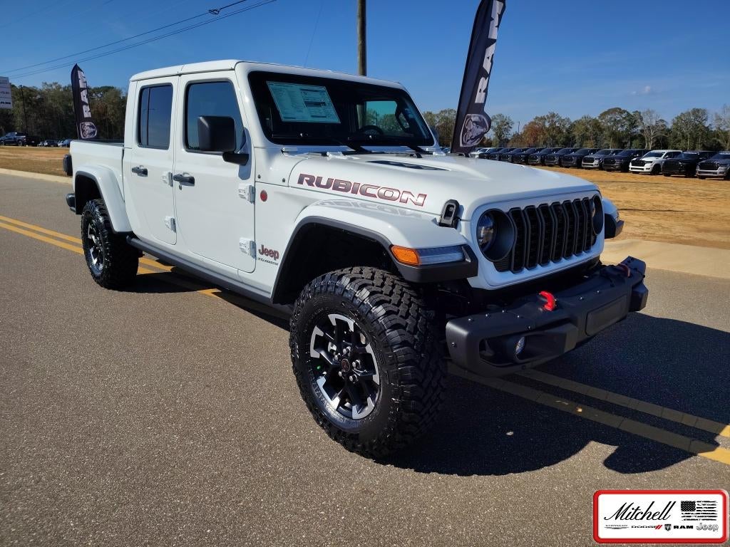2026 Jeep Gladiator GLADIATOR RUBICON X 4X4 in Bright White Clear-Coat Exterior Paint — front three-quarter view