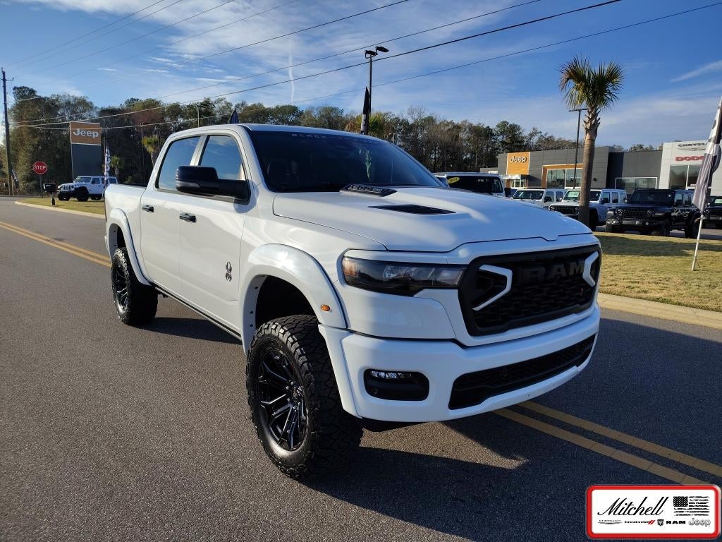 2026 RAM 1500 RAM 1500 BIG HORN CREW CAB 4X4 5'7' BOX in Bright White Clear-Coat Exterior Paint — front three-quarter view