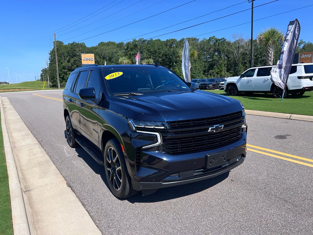 2023 Chevrolet Tahoe 4WD RST in Midnight Blue Metallic — front three-quarter view