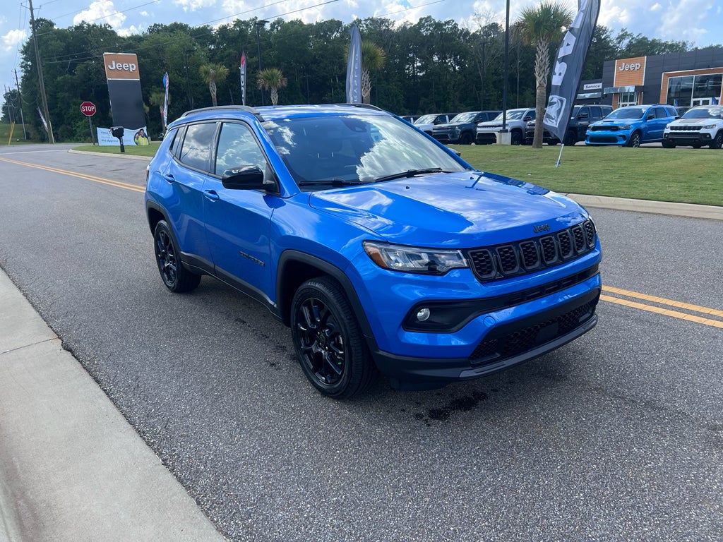 2026 Jeep Compass COMPASS LATITUDE ALTITUDE 4X4 in Hydro Blue Pearl-Coat Exterior Paint — front three-quarter view