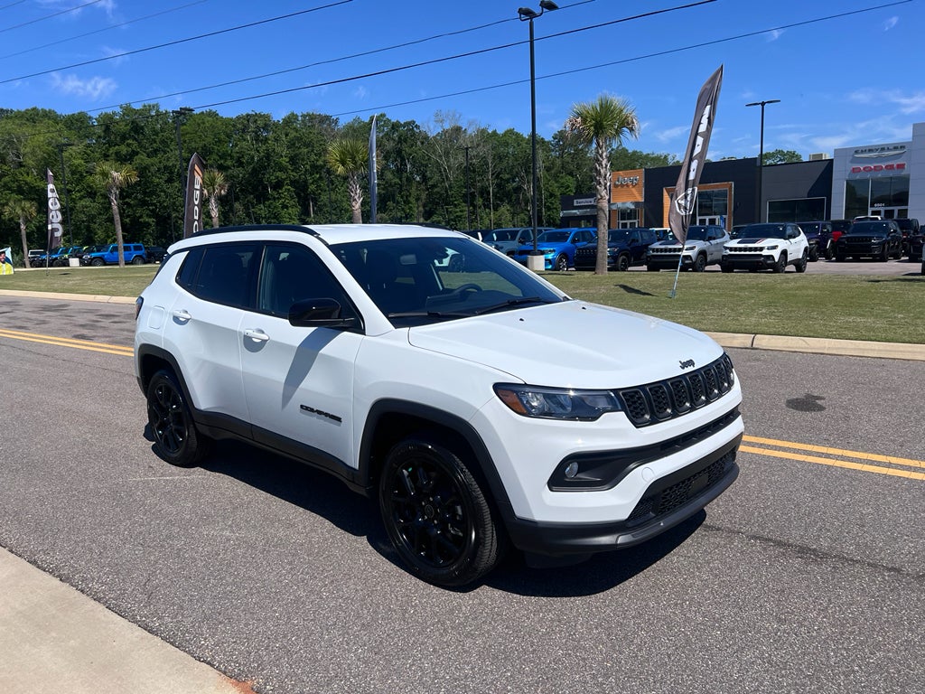 2026 Jeep Compass COMPASS LATITUDE ALTITUDE 4X4 in Bright White Clear-Coat Exterior Paint — front three-quarter view