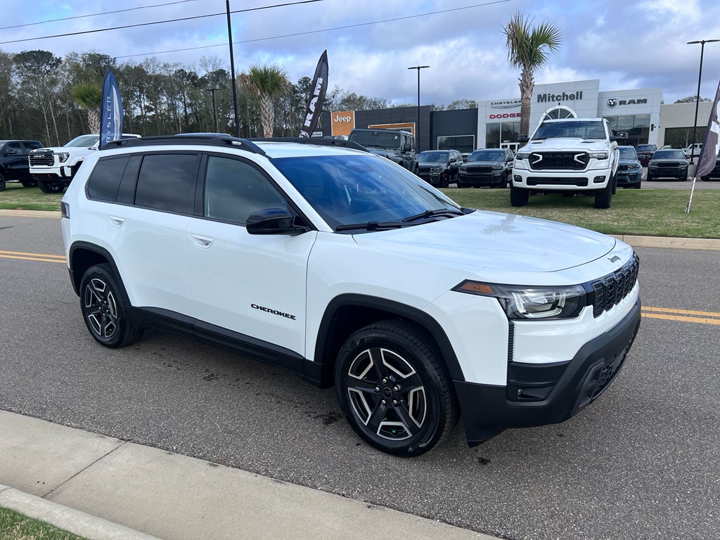 2026 Jeep Cherokee CHEROKEE LIMITED 4X4 in Bright White Clear-Coat Exterior Paint — front three-quarter view