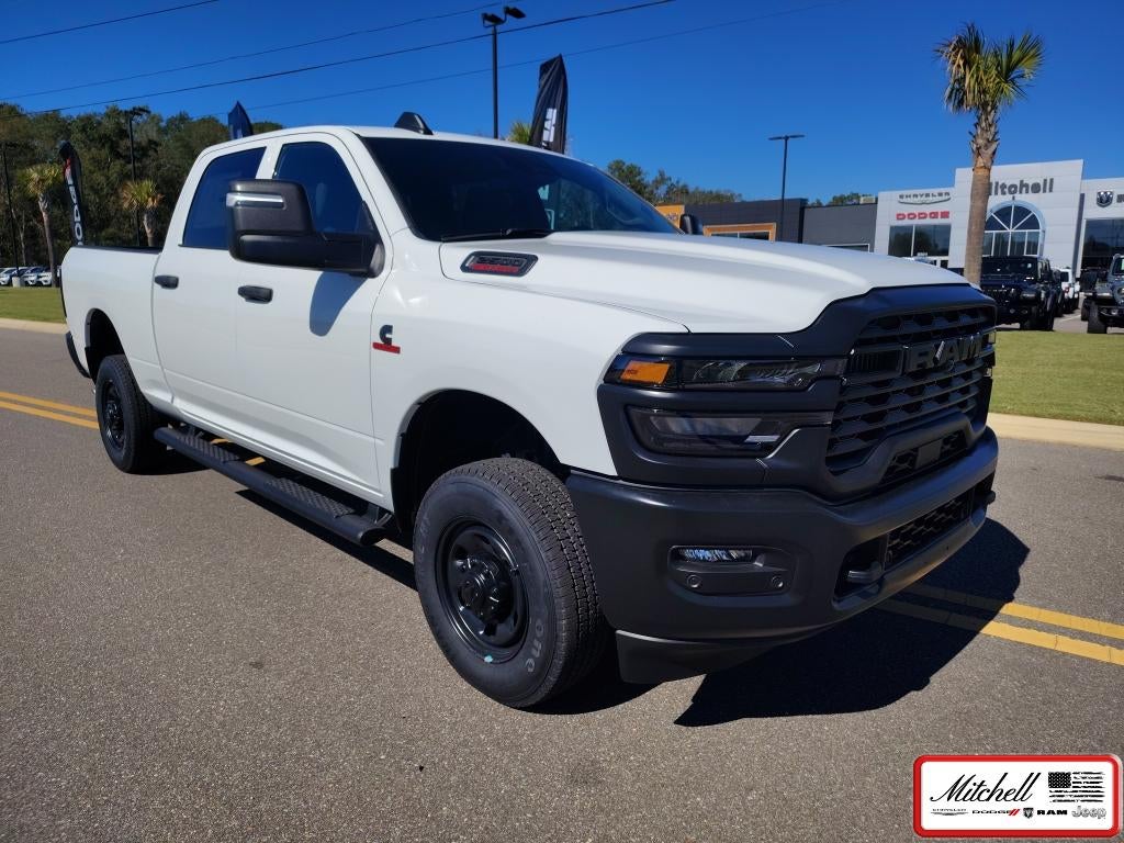 2026 RAM 2500 RAM 2500 TRADESMAN CREW CAB 4X4 6'4' BOX in Bright White Clear-Coat Exterior Paint — front three-quarter view