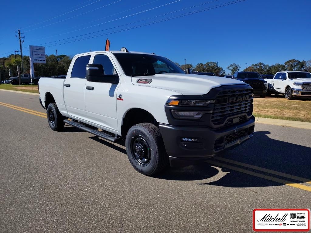 2026 RAM 2500 RAM 2500 TRADESMAN CREW CAB 4X4 6'4' BOX in Bright White Clear-Coat Exterior Paint — front three-quarter view