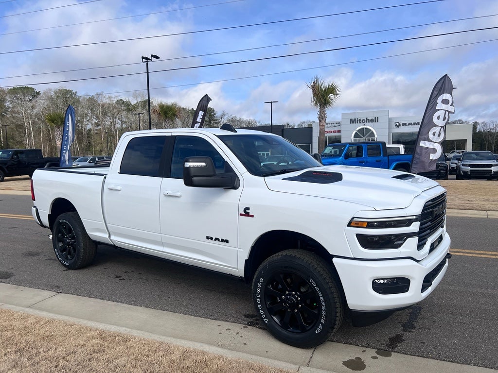 2026 RAM 2500 RAM 2500 LARAMIE CREW CAB 4X4 6'4' BOX in Bright White Clear-Coat Exterior Paint — front three-quarter view